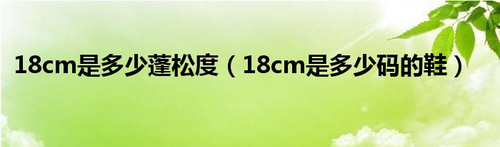 18cm是多少蓬松度（18cm是多少码的鞋）