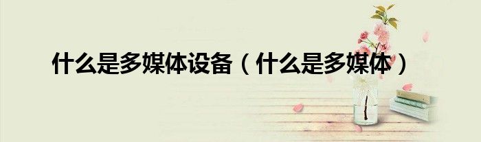 什么是多媒体设备（什么是多媒体）