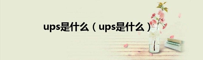 ups是什么（ups是什么）