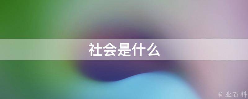 社会是什么