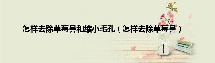 怎样去除草莓鼻和缩小毛孔（怎样去除草莓鼻）