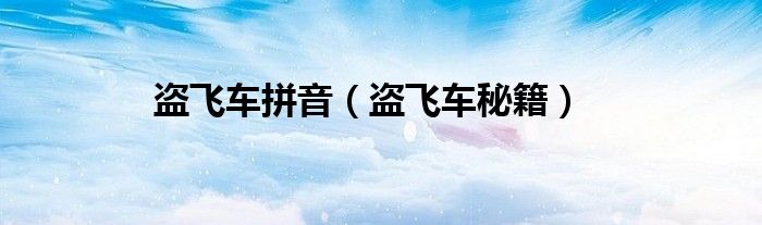 盗飞车拼音（盗飞车秘籍）