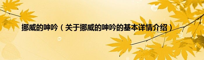 挪威的呻吟（关于挪威的呻吟的基本详情介绍）
