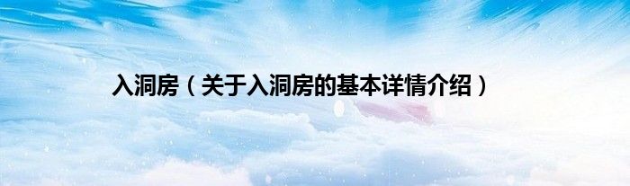 入洞房（关于入洞房的基本详情介绍）