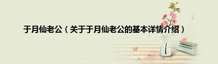 于月仙老公（关于于月仙老公的基本详情介绍）
