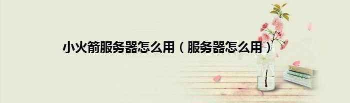 小火箭服务器怎么用(服务器怎么用)