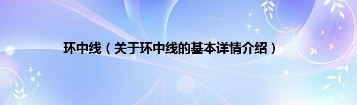 环中线（关于环中线的基本详情介绍）
