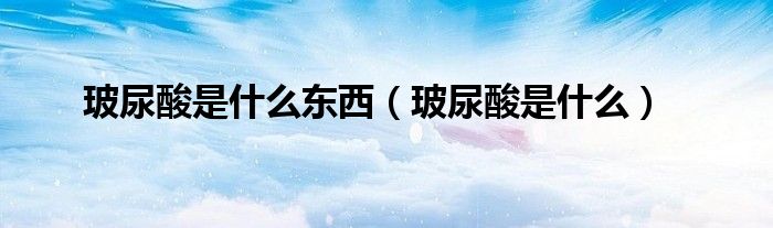 玻尿酸是什么东西（玻尿酸是什么）