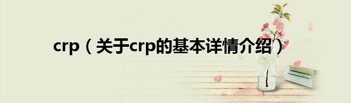 crp（关于crp的基本详情介绍）